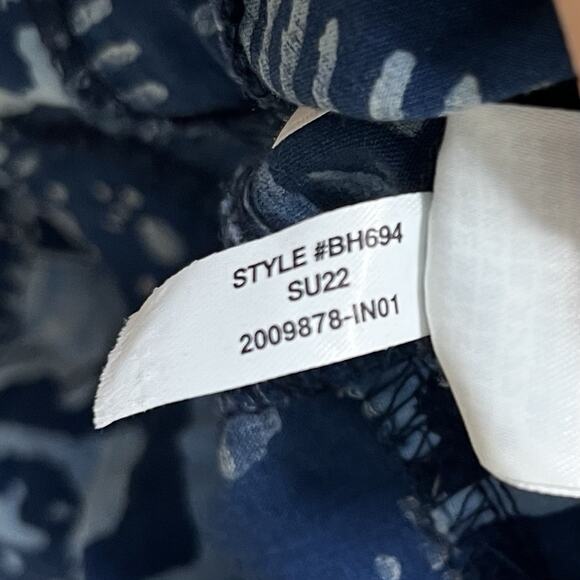 J Crew Mens Indian Madras Patchwork Blue Button Up Shirt Size L Blue Indigo Dyed - Picture 9 of 9